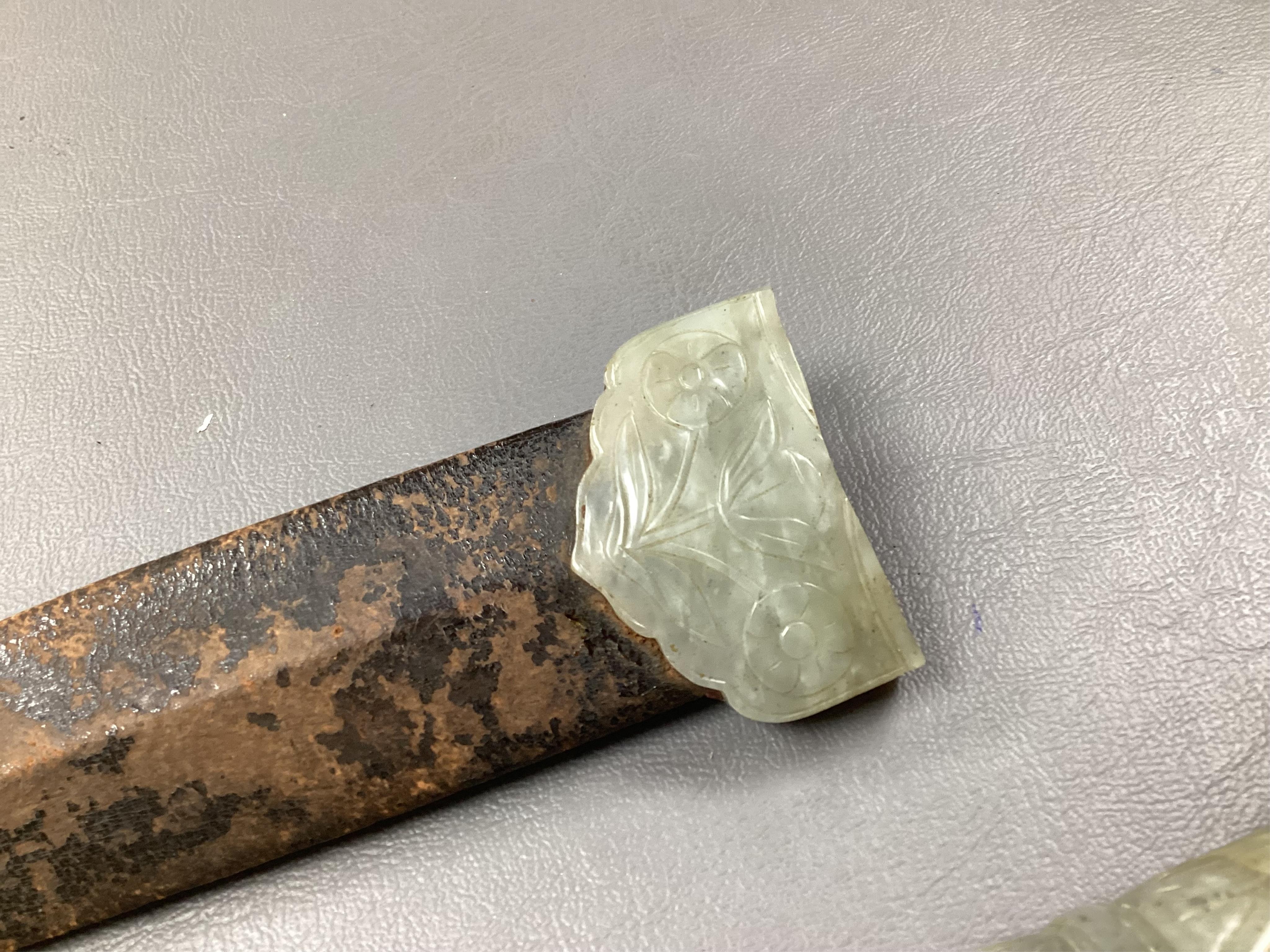 A Chinese or Indian Mughal style jade mounted dagger, 19th century